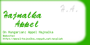 hajnalka appel business card